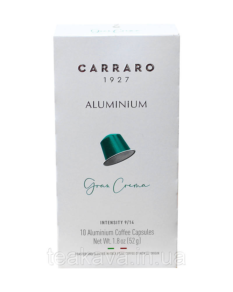 Кава в капсулах Carraro Aluminium Gran Crema NESPRESSO, 10 шт. 8000604002662, фото 1