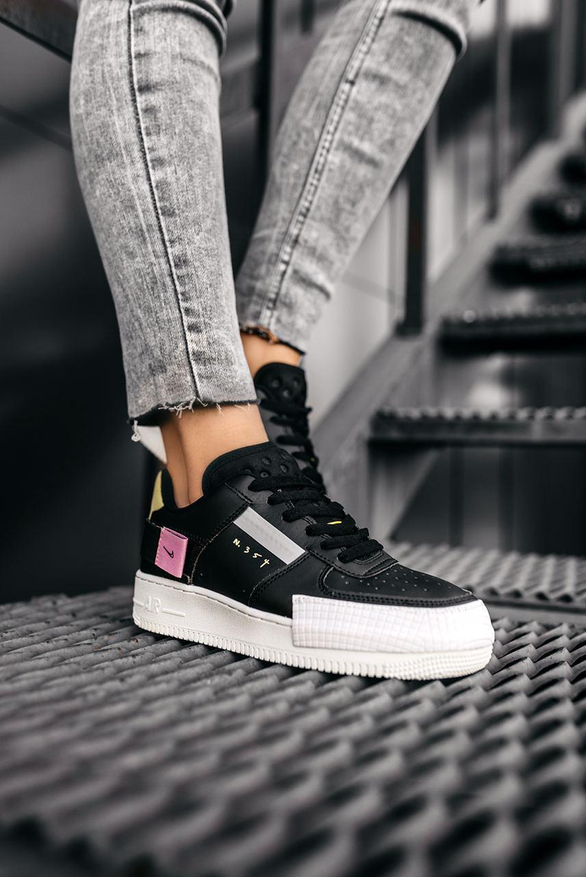 Кросівки жіночі Nike Air Force 1 Type 354 Black White 2 Size 37