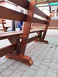 Дерев'яна садова лава 2,95м "Пісочний годинник". Колір: Палісандр, фото 6