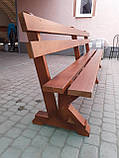Дерев'яна садова лава 2,95м "Пісочний годинник". Колір: Палісандр, фото 5