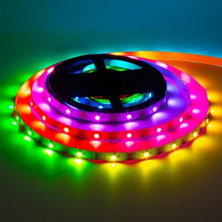 Світлодіодна стрічка SMART RGB WS2812 5V, 5050, 30 led/m, 7.2W, IP20, Standart. Гарантія – 12 місяців, фото 1