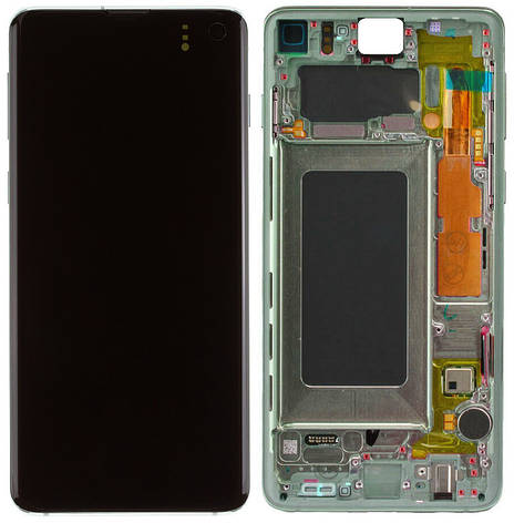 Дисплей Samsung Galaxy S10 G973 с тачскрином и рамкой, оригинал 100% Service Pack, Green, фото 2