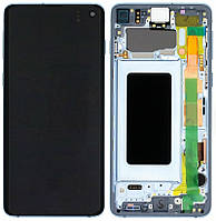 Дисплей Samsung Galaxy S10 G973 з тачскрином і рамкою, оригінал 100% Service Pack, Blue