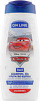 On Line kids Disney Cars Гель-шампунь и пена для ванны 3в1 400 мл.