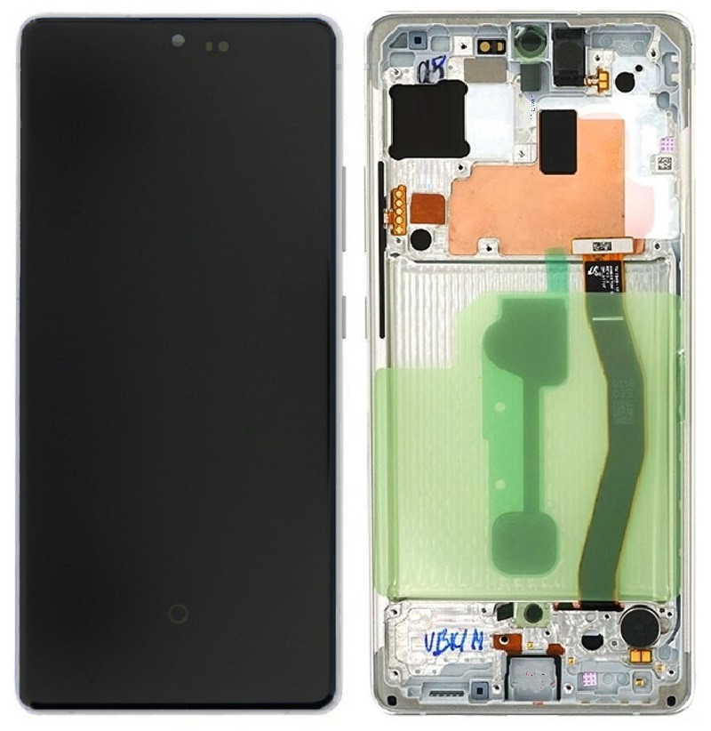 Дисплей Samsung Galaxy S10 Lite G770 с тачскрином и рамкой, оригинал 100% Service Pack, White