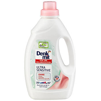 Гель для прання Denkmit Ultra Sensitive для делікатних тканин і вовни 1,5 л 30 циклів прання