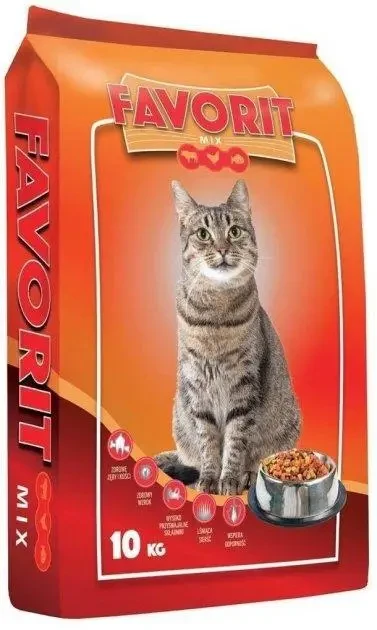 Сухий корм Favorite для кішок із яловичиною, птиця, риба 10 кг