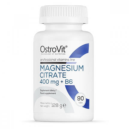 OstroVit Magnesium Citrate 400 mg + B6 90 tab, фото 1