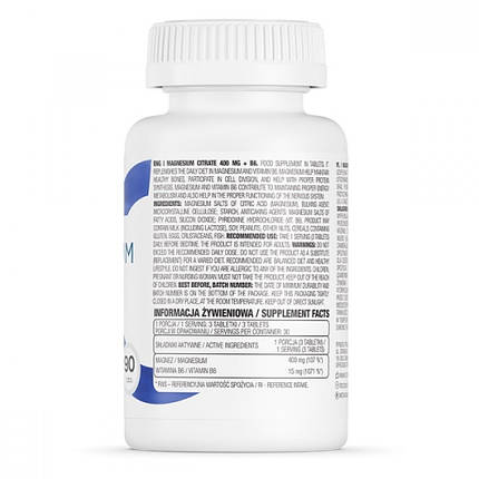 OstroVit Magnesium Citrate 400 mg + B6 90 tab, фото 2