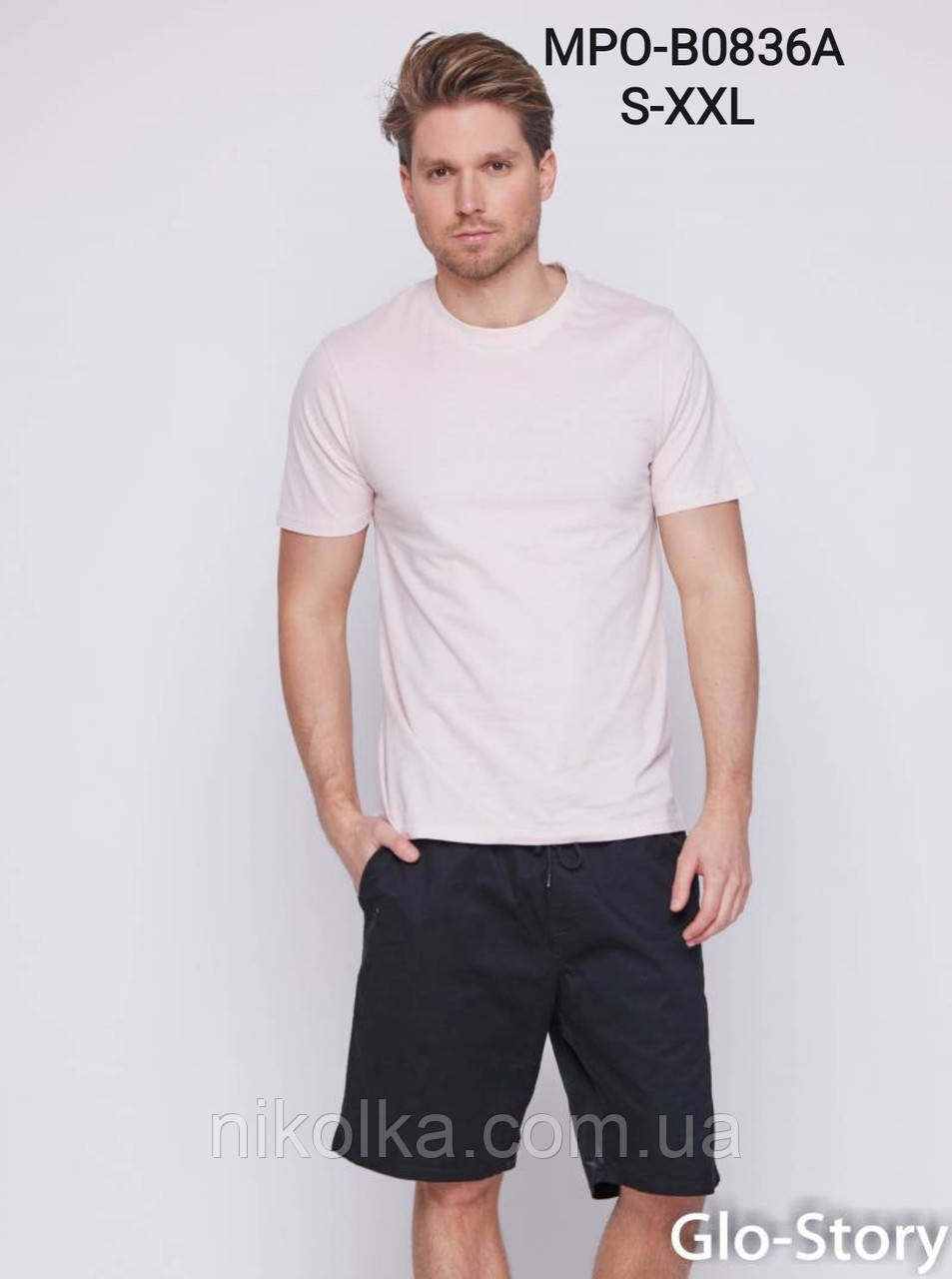 Футболки чоловічі оптом, Glo-story, S - XXL рр., арт. MPO-B0836A