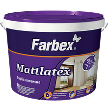 Фарба Farbex латексна для зовнішніх і внутрішніх робіт "Mattlatex" (Матлатекс), 7 кг (біла)