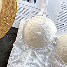 Жіночий корсетний топ бюстьє з твердими чашками та ажурною вишивкою (р. 42-44) 77ma474, фото 3