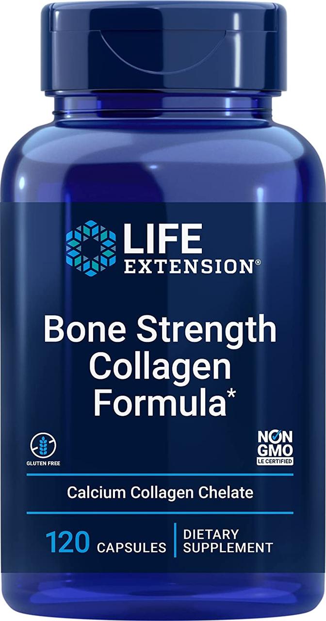 Life Extension Bone Strength Collagen / Формула з колагеном для міцності кісток 120 капсул, фото 1