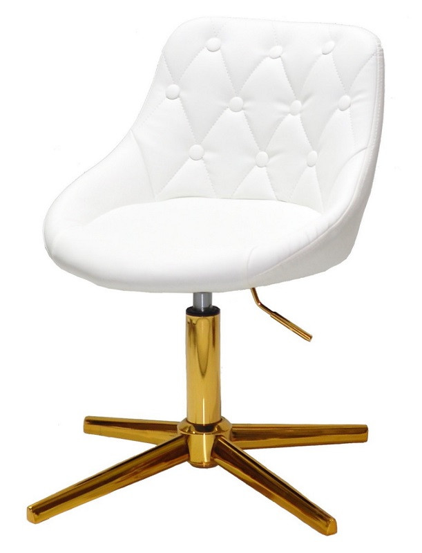 Робочий стілець для лікаря, для майстра салону Foro Button шкірзам білий GD-Modern Base, фото 1