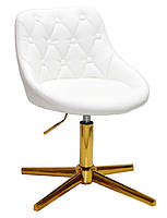 Робочий стілець для лікаря, для майстра салону Foro Button шкірзам білий GD-Modern Base, фото 2
