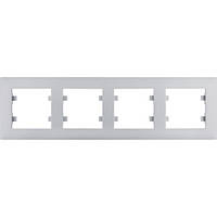 Рамка 4 пост. горизонтальна Hager Lumina Intense Срібний