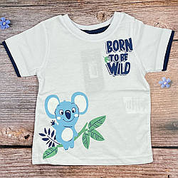 Біла футболка з Коалою для малюка Розміри: 74,80,86,92 см (03335-2)