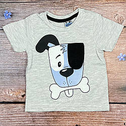 Сіра футболка "Пісик" для малюка Розміри: 74,80,86,92 см (03336-1)