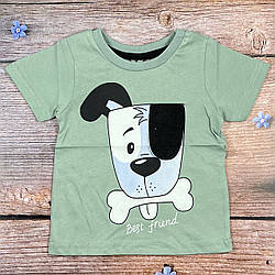 Футболка з собачкою для малюка Розміри: 74,80,86,92 см (03336-2)