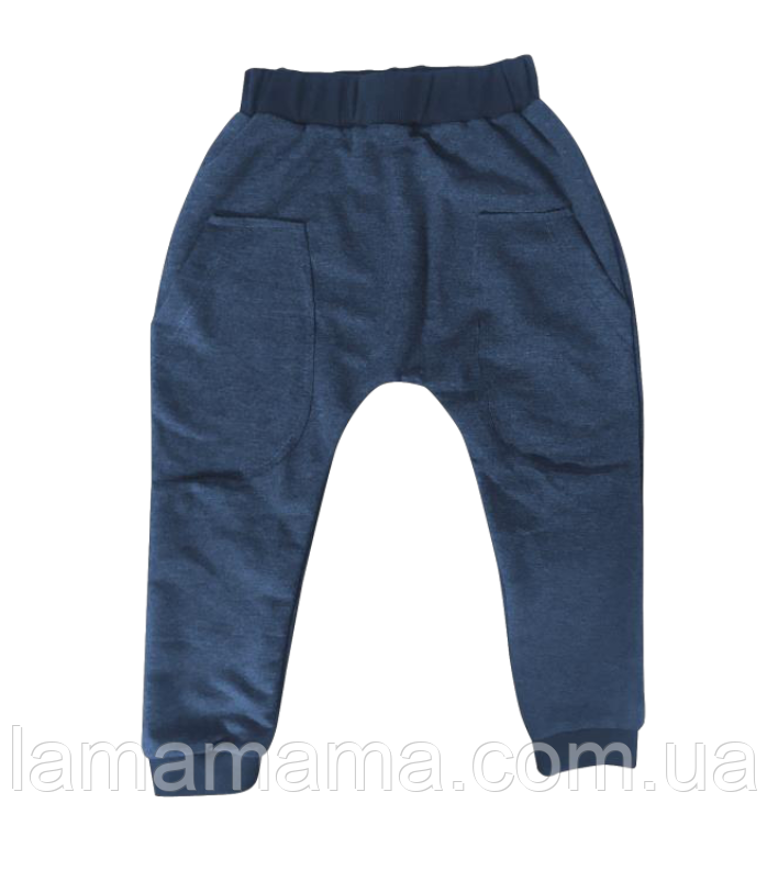 Трикотажні штани двунитка Темно-синій меланж Minikin, фото 1