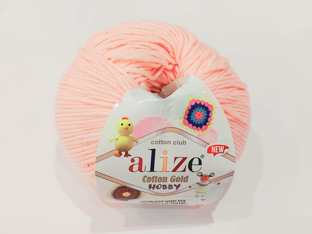 Пряжа Alize Cotton Golld Hobby нитки для вязания Алізе Котон Голд  50 гр., 165 м, хлопок / акрил. рожевий