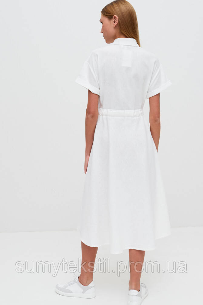 Женское платье коллекции 2023 с круглым вырезом и короткими рукавами, изготовленное из мягкой ткани с - фото 2 - id-p1629302096