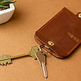 Шкіряна ключниця з металевим кільцем, фото 2