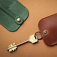Шкіряна ключниця з металевим кільцем, фото 7