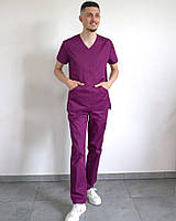 Медицинский костюм мужской Милан фиолетовый (46-56)