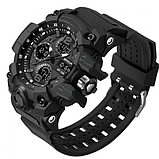 Чоловічий водонепроникний військово-спортивний наручний годинник із каучуковим ремінцем із підсвіткою і будильником, фото 6