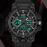 Якісний чоловічий бюджетний наручний годинник sanda Армійський і тактичні чорні, фото 3
