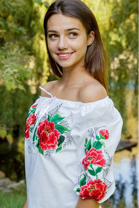 Вишиванка жіноча Юстина біла, фото 2