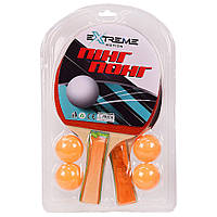 Набір для настільного тенісу Extreme Motion 2 ракетки, 4 м'ячики TT2111