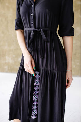 Красива сучасна Чорна сукня вишиванка жіноча, фото 2