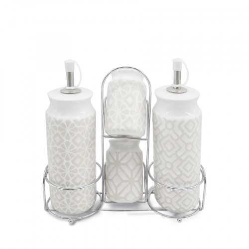 Набір для спецій Maestro MR-20033-04CS керамічний | Баночки для спецій на підставці 5 предметів, фото 1