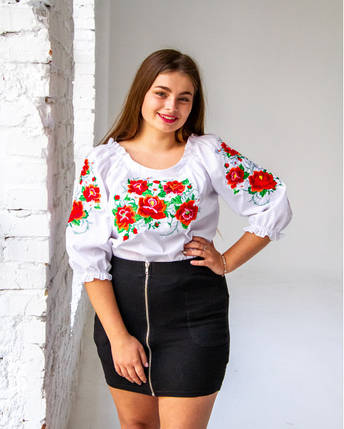 Жіноча вишиванка великого у Довершеність біла, фото 2