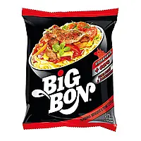 Лапша Big Bon Говядина + соус томатный с базиликом, 75г