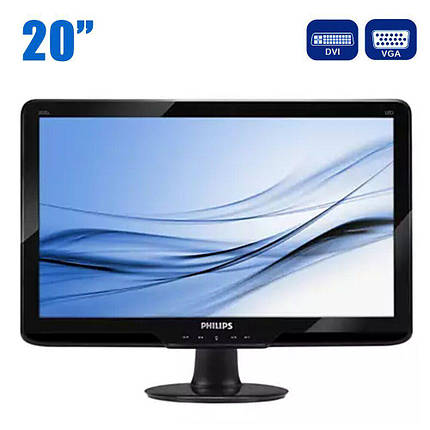 Монитор Philips E-line 202EL2SB / 20" (1600x900) TN / VGA, DVI / VESA 100x100, фото 2