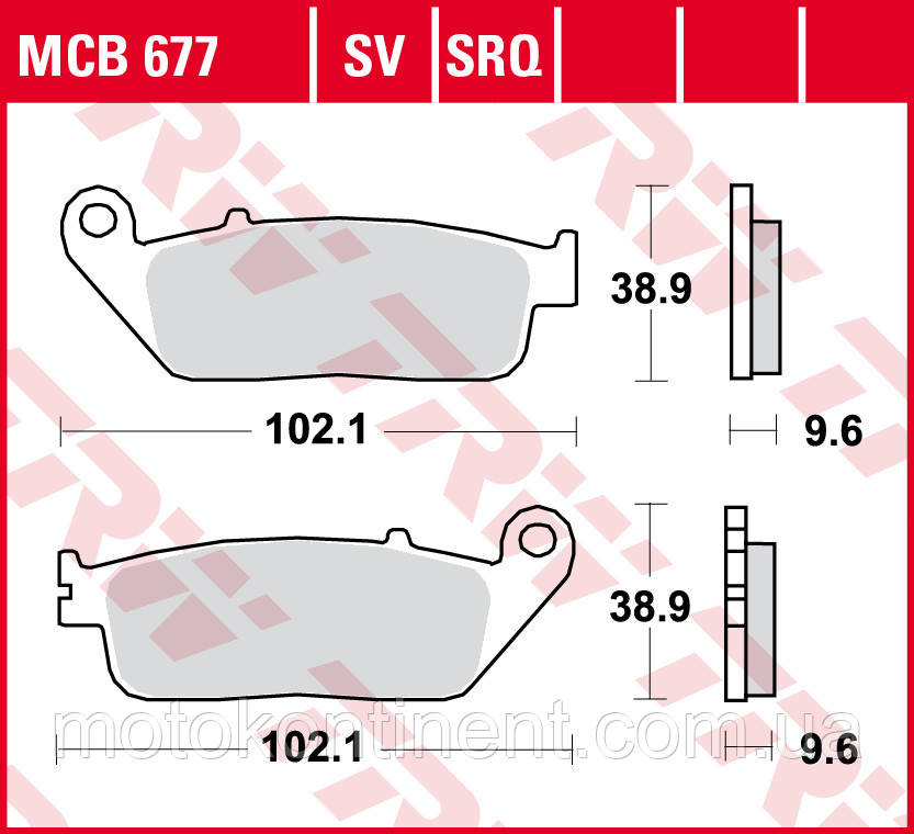 Мотоколодки TRW MCB677 аналог FDB664,Fero FDB570, MCB598,Braking 716SM1, EBC FA142H SBS 727,BREMBO 07HO41