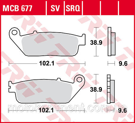 Мотоколодки TRW MCB677 аналог FDB664,Fero FDB570, MCB598,Braking 716SM1, EBC FA142H SBS 727,BREMBO 07HO41, фото 1