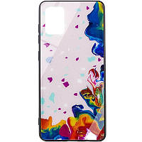 TPU+Glass чехол Diversity для Samsung Galaxy A72 4G / A72 5G Stains multicolored