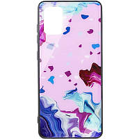 TPU+Glass чехол Diversity для Samsung Galaxy A72 4G / A72 5G Stains red