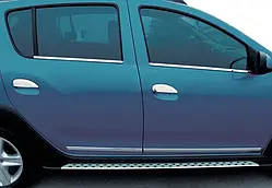 Накладки на ручки (4 шт., нерж.) Carmos - Турецька сталь для Renault Logan II 2013-2022 рр