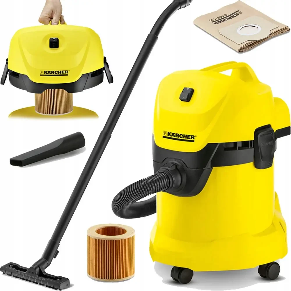 Пилосос професійний Karcher wd 3 (вологе/сухе прибирання) побутовий, господарський пилосос, фото 1