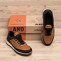 Чоловічі літні кросівки з перфорацією у коричневому кольорі