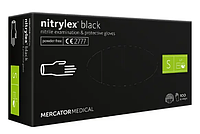 Перчатки нитриловые Mercator Nitrylex Black неопудренные, размер S, 100шт