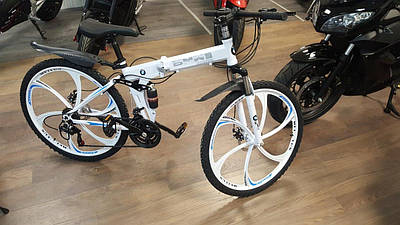 Велосипед білий гірський складний | дорослий підлітковий | на литих дисках | 21 швидкість