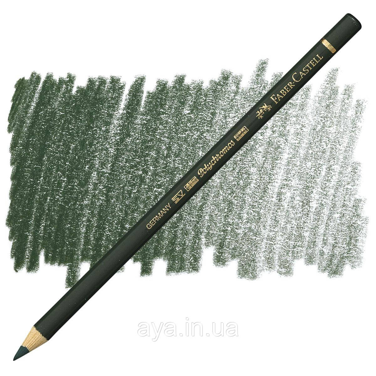 Кольоровий олівець Faber-Castell Polychromos, Хромовий зелений №278 (Chrome Oxide Green)