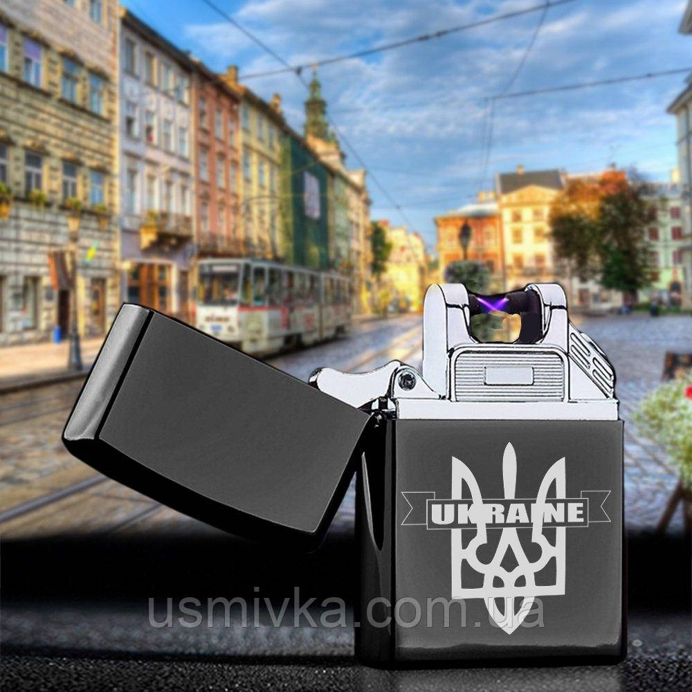 Імпульсна запальничка USB "Герб України" в подарунковій упаковці US-015U4
