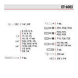 Набір інструментів 43 од., 3/8" x 1/4", Cr-V INTERTOOL ET-6003, фото 8